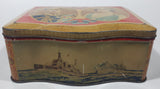 Antique Peek Frean & Co Ltd May 12, 1937 Coronation King George VI Queen Elizabeth The Queen Mother Tall Tin Metal Container