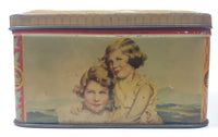 Antique Peek Frean & Co Ltd May 12, 1937 Coronation King George VI Queen Elizabeth The Queen Mother Tall Tin Metal Container