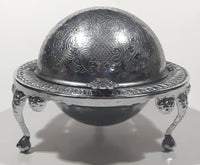 Vintage Silver Plated Dome Roll Top 5 1/4" Diameter Caviar Butter Serving Dish Made in England