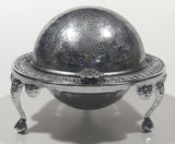 Vintage Silver Plated Dome Roll Top 5 1/4" Diameter Caviar Butter Serving Dish Made in England