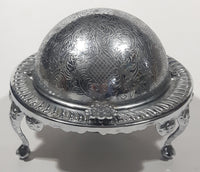 Vintage Silver Plated Dome Roll Top 5 1/4" Diameter Caviar Butter Serving Dish Made in England