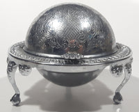 Vintage Silver Plated Dome Roll Top 5 1/4" Diameter Caviar Butter Serving Dish Made in England