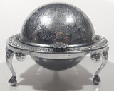 Vintage Silver Plated Dome Roll Top 5 1/4" Diameter Caviar Butter Serving Dish Made in England