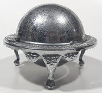 Vintage Silver Plated Dome Roll Top 5 1/4" Diameter Caviar Butter Serving Dish Made in England