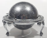 Vintage Silver Plated Dome Roll Top 5 1/4" Diameter Caviar Butter Serving Dish Made in England