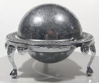 Vintage Silver Plated Dome Roll Top 5 1/4" Diameter Caviar Butter Serving Dish Made in England