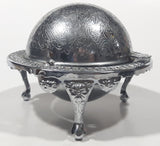 Vintage Silver Plated Dome Roll Top 5 1/4" Diameter Caviar Butter Serving Dish Made in England