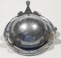 Vintage Silver Plated Dome Roll Top 5 1/4" Diameter Caviar Butter Serving Dish Made in England