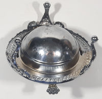 Vintage Silver Plated Dome Roll Top 5 1/4" Diameter Caviar Butter Serving Dish Made in England