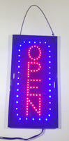 OPEN Sign Bright Blue and Red LED 9 3/4" x 19" Animated Sign