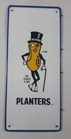 Vintage Original Planters Mr. Peanut 7" x 16" Porcelain Enamel Metal Store Display Rack Sign