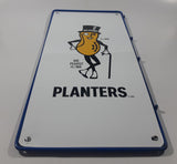 Vintage Original Planters Mr. Peanut 7" x 16" Porcelain Enamel Metal Store Display Rack Sign