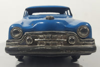 Vintage 1950s SSS Japan Blue Car and Silver Camper Trailer Pressed Steel Friction Toy Car Vehicle
