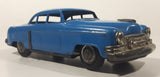 Vintage 1950s SSS Japan Blue Car and Silver Camper Trailer Pressed Steel Friction Toy Car Vehicle