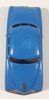Vintage 1950s SSS Japan Blue Car and Silver Camper Trailer Pressed Steel Friction Toy Car Vehicle