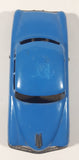 Vintage 1950s SSS Japan Blue Car and Silver Camper Trailer Pressed Steel Friction Toy Car Vehicle