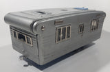 Vintage 1950s SSS Japan Blue Car and Silver Camper Trailer Pressed Steel Friction Toy Car Vehicle
