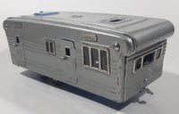 Vintage 1950s SSS Japan Blue Car and Silver Camper Trailer Pressed Steel Friction Toy Car Vehicle
