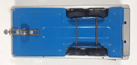 Vintage 1950s SSS Japan Blue Car and Silver Camper Trailer Pressed Steel Friction Toy Car Vehicle