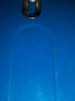 Vintage 1950s SSS Japan Blue Car and Silver Camper Trailer Pressed Steel Friction Toy Car Vehicle