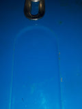 Vintage 1950s SSS Japan Blue Car and Silver Camper Trailer Pressed Steel Friction Toy Car Vehicle