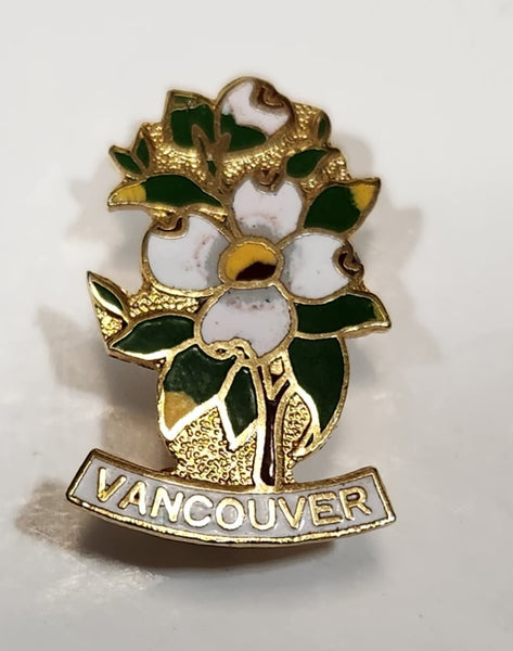 Vancouver Dogwood Flower Themed 5/8" x 1" Enamel Metal Pin