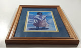 1996 Penni Anne Cross Alawa-sta-we-ches First Nations Native Girl Holding Two White Lambs 9 3/4" x 12 1/4" Framed Greeting Card