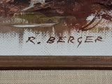 Vintage Original R. Berger 9 3/4" x 11 3/4" Framed Oil Painting