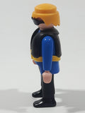 1997 Geobra Playmobil Police Officer with Life Jacket and Sunglasses 2 7/8" Tall Toy Figure