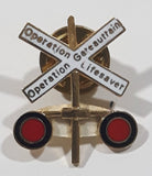 Canadian Pacific C.P. Rail Operation Lifesaver Railroad Crossing Enamel Metal Lapel Pin