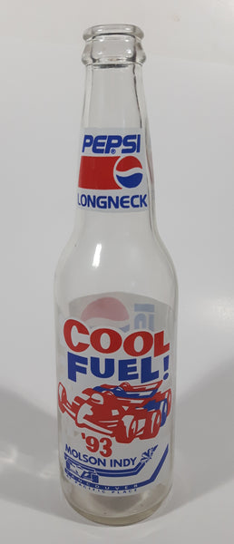 Vintage Pepsi Cola Long Neck '93 Molson Indy Vancouver A1 Pacific Place  Cool Fuel 9" Tall 355mL Clear Glass Bottle