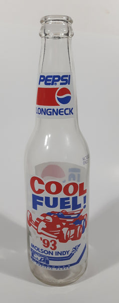 Vintage Pepsi Cola Long Neck '93 Molson Indy Vancouver A1 Pacific Place  Cool Fuel 9" Tall 355mL Clear Glass Bottle