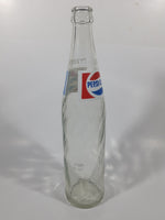 Vintage 1970s Pepsi-Cola Pepsi One Pint 16 Fl oz 473mL 11 1/4" Clear Glass Money Back Bottle