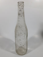 Vintage 1940s Pepsi Cola Embossed 12 Fl Oz 9 3/4" Tall Clear Glass Bottle