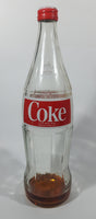 Vintage 1980s Coca Cola Coke English French 750mL 11 3/4" Tall Glass Beverage Bottle with Cap