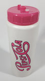 Rare Vintage Pepsi DQ Dairy Queen Pink and White 9" Tall Plastic Travel Drinking Bottle with Lid