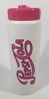 Rare Vintage Pepsi DQ Dairy Queen Pink and White 9" Tall Plastic Travel Drinking Bottle with Lid