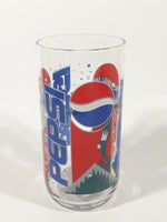 Vintage Pepsi Christmas Winter Reindeer 5 3/4" Tall Glass Cup