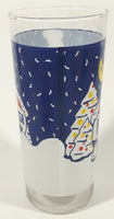 Rare Vintage Pepsi Christmas Winter Snow Covered House 6 1/4" Tall Glass Cup