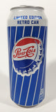 2015 Pepsi Cola Limited Edition Retro Style 473mL 6 1/4" Tall Aluminum Metal Pop Can