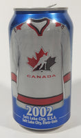 2002 Pepsi Cola Salt Lake City Winter Olympics Team Canada Hockey 355mL 4 3/4" Tall Aluminum Metal Pop Can