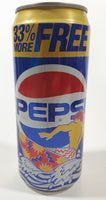 1990s Pepsi Cola Limited Edition Cool Cans 33% More FREE Surfer Themed 16 FL oz (1 Pt) 473mL 6 1/4" Tall Aluminum Metal Pop Can