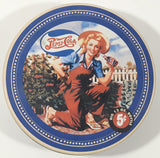 Great American Opportunities Pepsi Cola Big 12 OZ. Bottle 5 Cents Woman Gardening Round Tin Metal Container