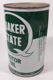 Vintage Quaker State S.A.E. 10W Motor Oil 1 Imperial Quart 1.14 Litres Metal Can Partially FULL Burlington, Ontario