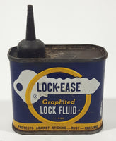 Vintage 1948 Lock Ease Graphited Lock Fluid 4 Fl. Oz. 2 3/4" Tall Metal Oiler Can