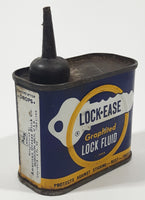 Vintage 1948 Lock Ease Graphited Lock Fluid 4 Fl. Oz. 2 3/4" Tall Metal Oiler Can