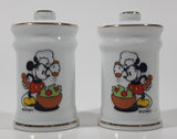 Vintage Walt Disney Productions Mickey Mouse Cooking Themed Fine China Salt and Pepper Shaker Set - Cartoon Collectible