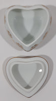 Vintage Limoges France Fragonard Scene Heart Shaped Small Porcelain Trinket Box