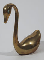 Vintage Swan Bird 3 7/8" Brass Metal Figurine