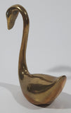 Vintage Swan Bird 3 7/8" Brass Metal Figurine